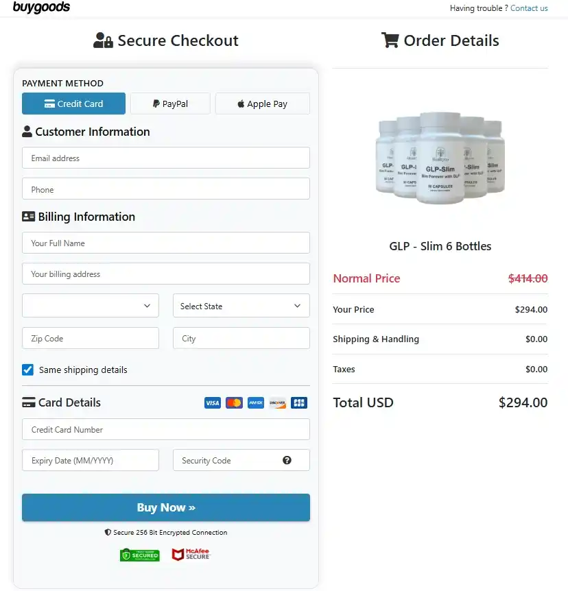 GLP-Slim GLP-Slim Order Page